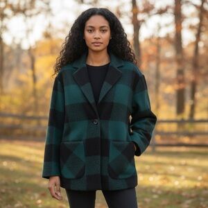 Wilfred Green and Black Plaid Blazer
